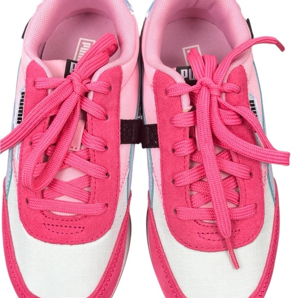 Puma Future Riders Girls Sneakers Size 3C Pink & White - Picture 5 of 9